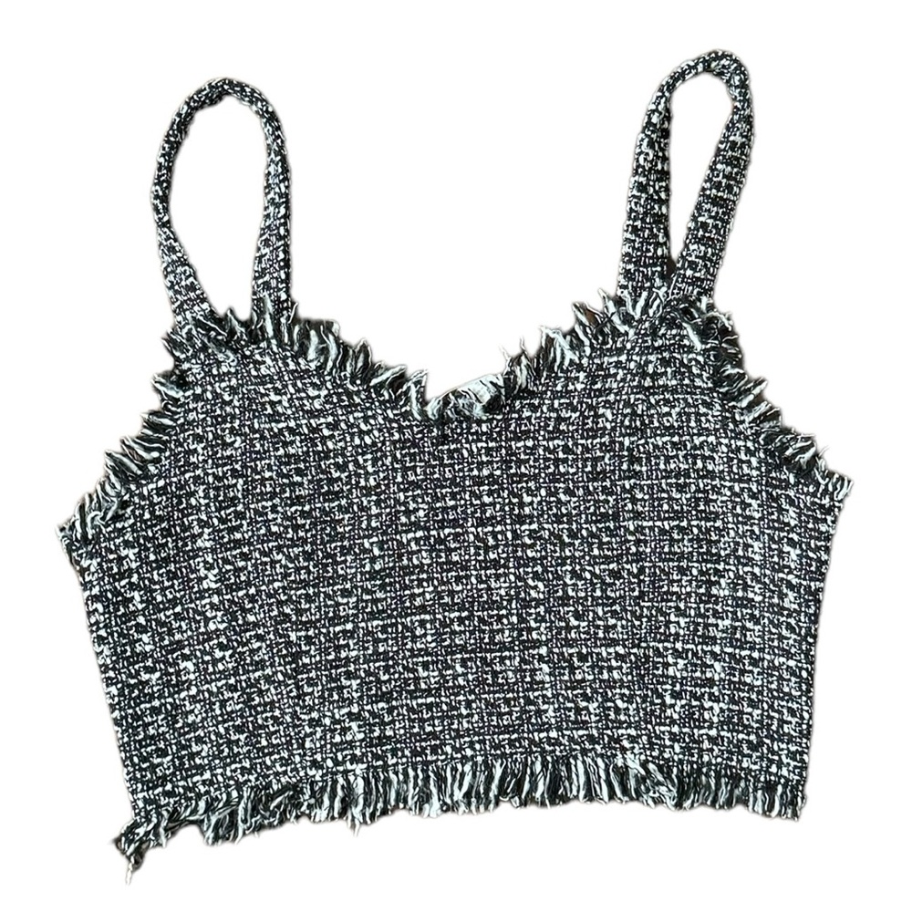 🌼5 For $25🌼 S Mare Mare X Anthropologie Black & White Tweed Crop Top Size S
